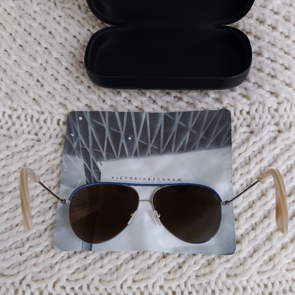 VICTORIA BECKHAM Mirrored Blue Silver Aviator main image 2